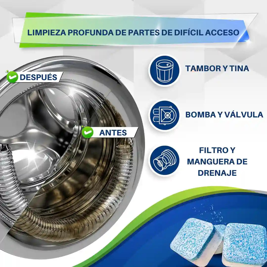 ¡Limpia Lavadoras Pro x2! Llévate 2 al precio de 1 – Adiós bacterias y malos olores